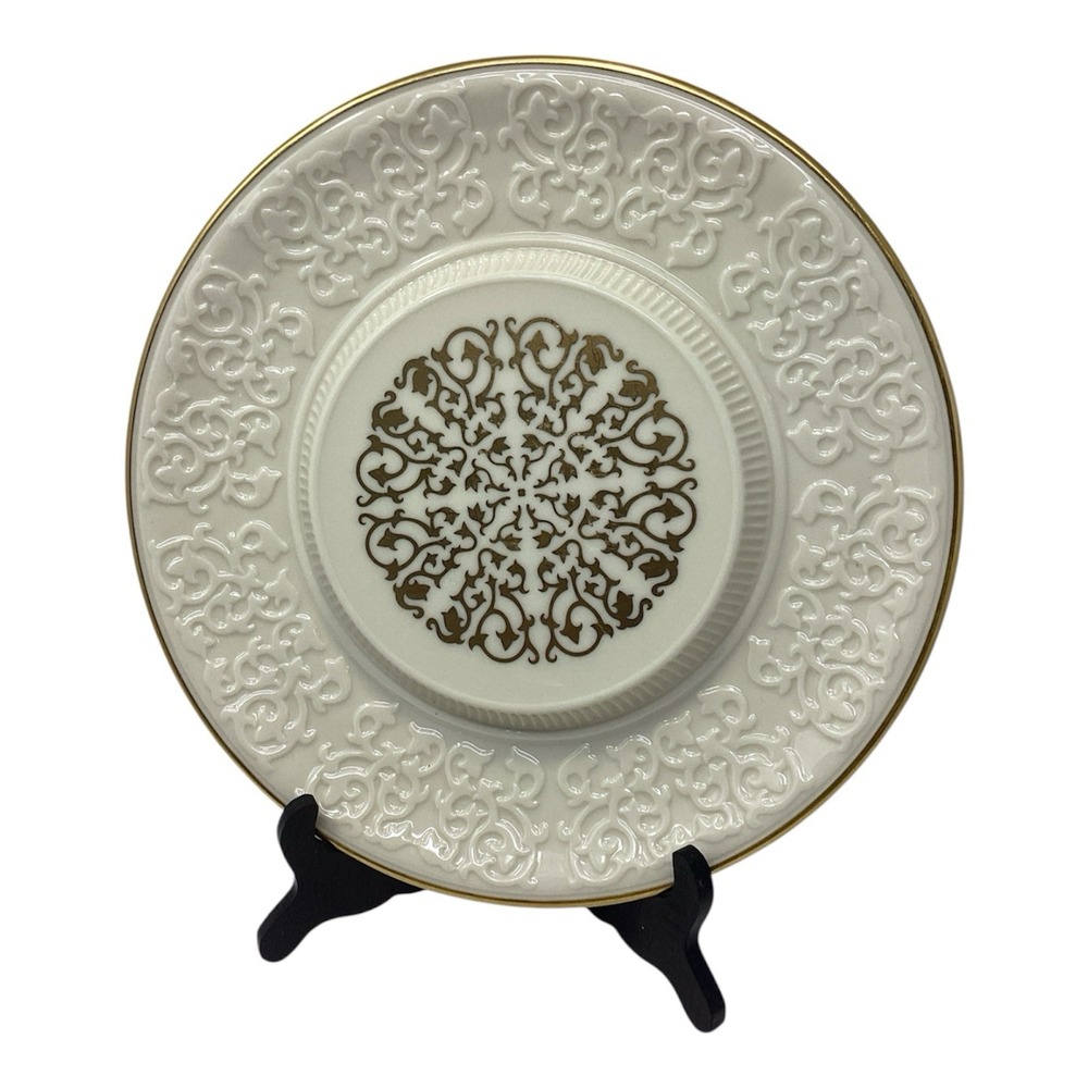 Lenox Chalet 11.5" Cheese/Cracker/Chip & Dip 24K Gold Design Serving Plate
